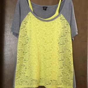 Torrid Lime Green and Gray Tank and Tee set